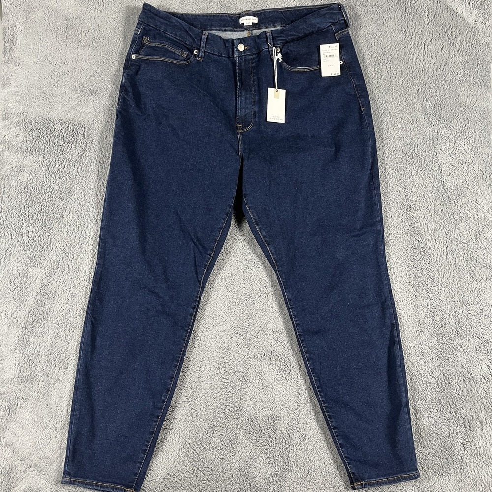 Good American Always Fits Skinny Jeans Womens 20-26 Blue821 NWT GWAF478T